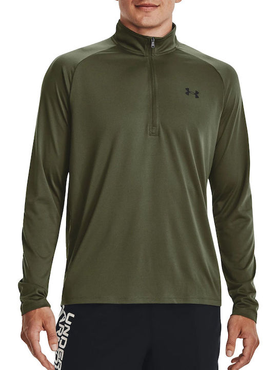 Under Armour Αθλητική Μπλούζα Μακρυμάνικη Χακί