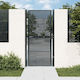 vidaXL Metal Fence Gate in Gray Color 1.05x2.25m