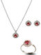 Paraxenies Set with Necklace , Earrings & Ring from Silver with Stones