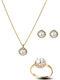 Paraxenies Set with Necklace , Earrings & Ring from Silver Gold Plated with Stones