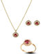 Paraxenies Set with Necklace , Earrings & Ring from Silver Gold Plated with Stones