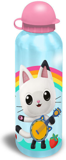 Kids Licensing Gabby Kids Water Bottle Aluminium Non Spill Pandy Paws 500ml (Various Designs/Colours)