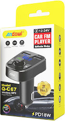 Andowl FM Transmitter Αυτοκινήτου με Bluetooth / USB