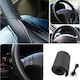 Car Steering Wheel Cover Tailored with Diameter 37-38cm Leather Black with Black Stitching