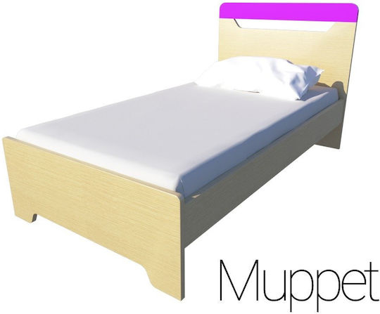 Muppet Παιδικό Κρεβάτι Κλασικό Ημίδιπλο Μπεζ για Στρώμα 110x190cm
