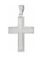 Men's White Gold Cross 14K