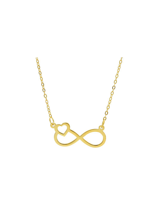 Mentzos Necklace Infinity from Gold 9 K