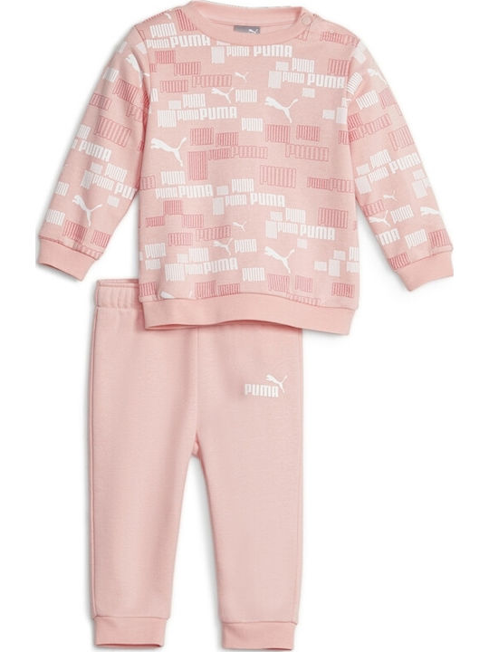 Puma Kinder Sweatpants Set Jogginganzug Rosa 2Stück Minicats
