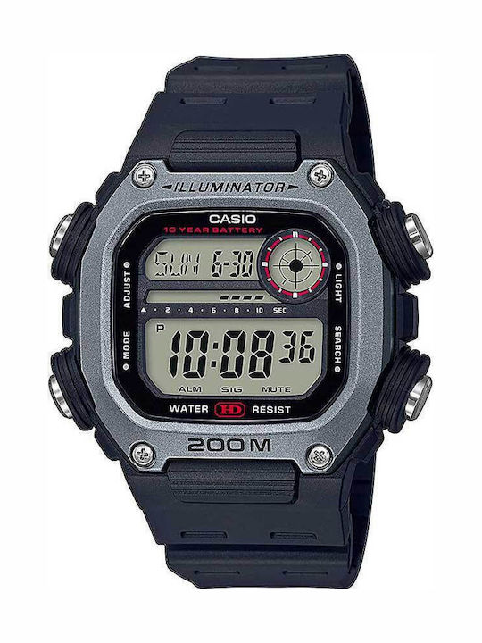 Casio Men's Watch Battery with Black Rubber Strap