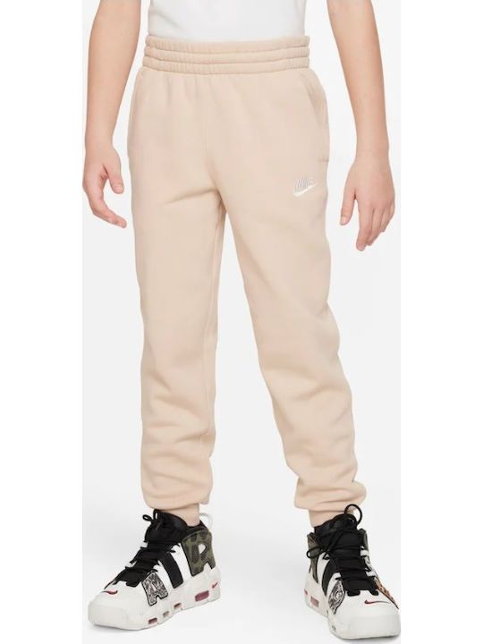 Nike Παιδικό Παντελόνι Φόρμας Μπεζ Sportswear Club