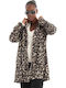 Katrineleo Women's Leopard Coat with Buttons