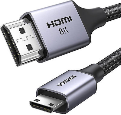 Ugreen HD163 HDMI 2.1 Cablu HDMI de sex masculin - mini HDMI de sex masculin 2m Negru