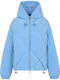 Κοντό Γυναικείο Puffer Μπουφάν για Χειμώνα Blue Ortensia