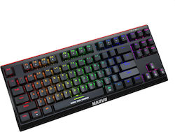 Marvo KG953 Gaming Tastatură mecanică Fără cheie cu Albastru personalizat switch-uri și iluminare RGB (Engleză UK) Albastru