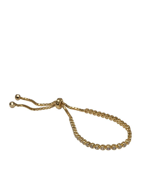 Silverline Bracelet Chain made of Silver Gold Plated with Zircon