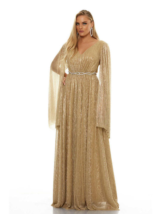 RichgirlBoudoir Καλοκαιρινό Maxi Φόρεμα για Γάμο / Βάπτιση Χρυσό
