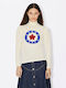 Women's Long Sleeve Sweater Woolen Turtleneck Beige