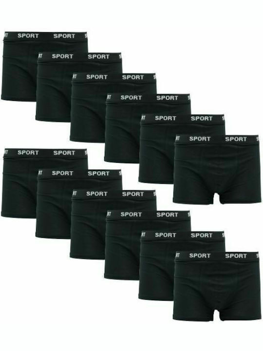 Onurel Herren Boxershorts Schwarz 12Packung