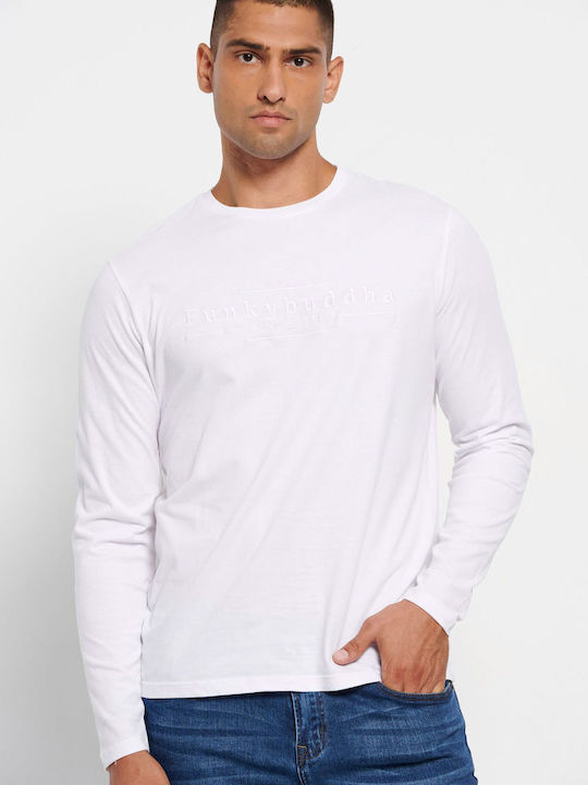 Funky Buddha Men's Long Sleeve Blouse White