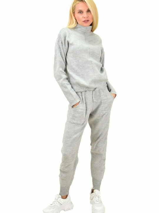 Potre Damen Gray Set mit Hose mit Gummizug