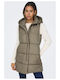 Women's Short Puffer Jacket for Winter Walnut