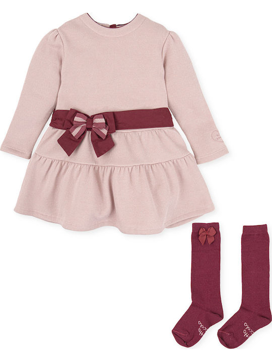 Kinderkleid Set mit Accessoires Rosa