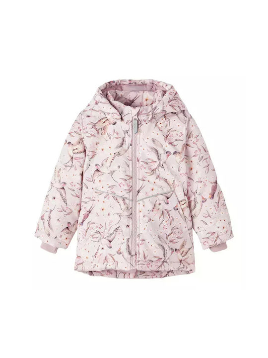 Name It Waterproof Girls Casual Jacket Pink with Ηood