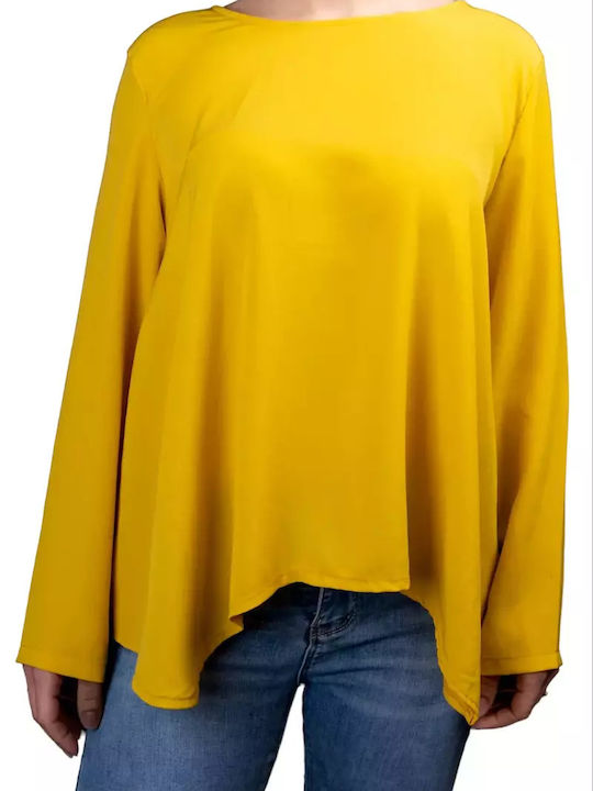 Remix Women's Summer Blouse Long Sleeve Yellow