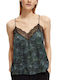 Scotch & Soda Women's Lingerie Top with Lace Feather Bottle Green