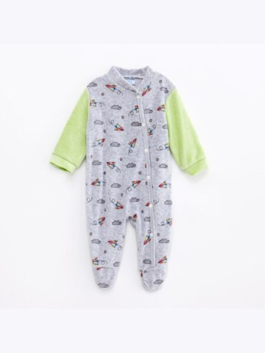 Funky Set Baby Strampler Langärmliges Samt Gray