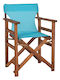 Καρέκλα Σκηνοθέτη Ξύλινη Νάξος Γαλάζιο / Καρυδί 60x51x86εκ.