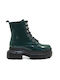 Favela Women's Leather Combat Boots Green