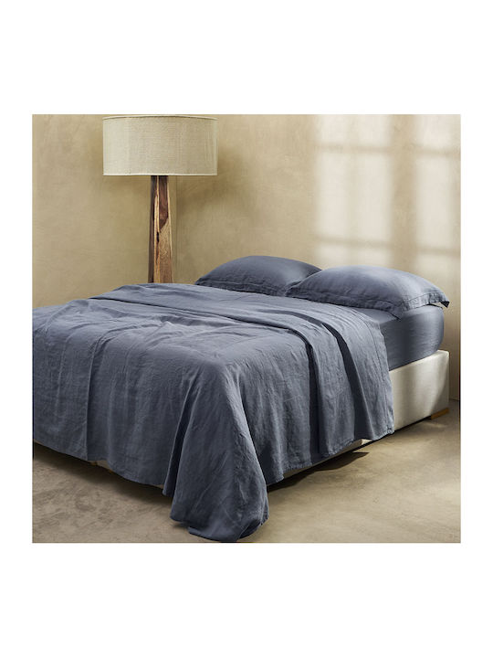 Hauz Sheet Sets Queen with Elastic 160x200+40cm. Limited Edition Linen Gray 4pcs