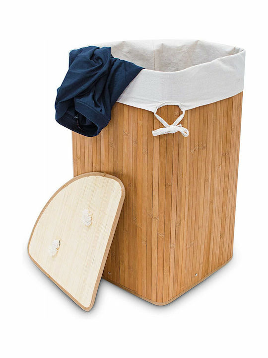 Relaxdays Bamboo Laundry Basket with Lid Beige