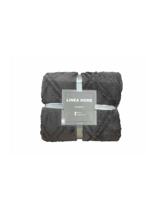 Linea Home Diamond Blanket Furry Single 150x200cm. Charcoal