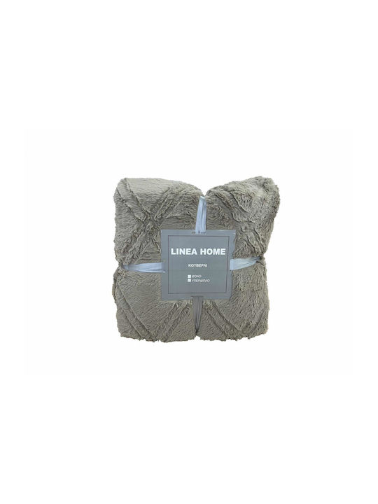 Linea Home Diamond Blanket Furry Double 200x220cm. Elephant