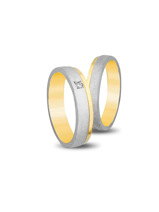 4 Ever Ehering-Set Zweifarbig 14K mit Diamant