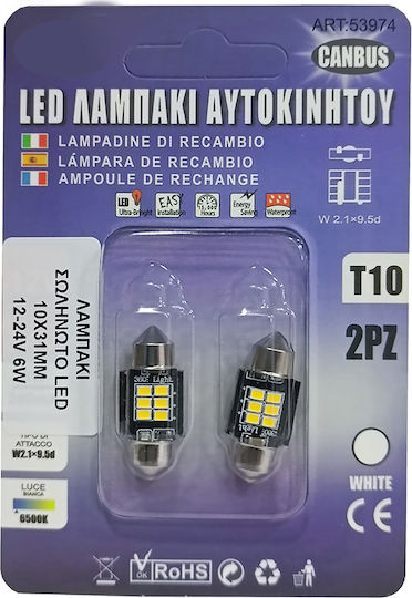 Sabrina Car Lamps Canbus LED 6500K Cold White 12-24V 6W Quantity 2