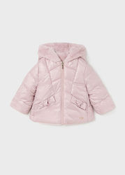 Mayoral Girls Casual Jacket Pink with Lining & Ηood