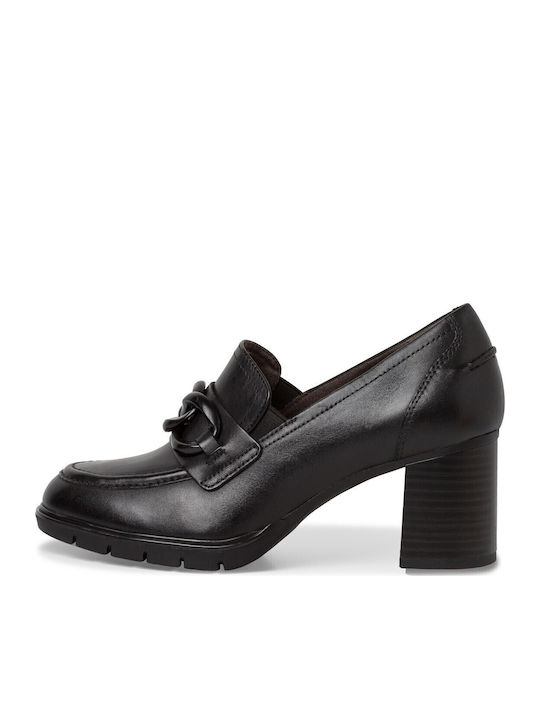 Tamaris Leather Heels with Strap Black
