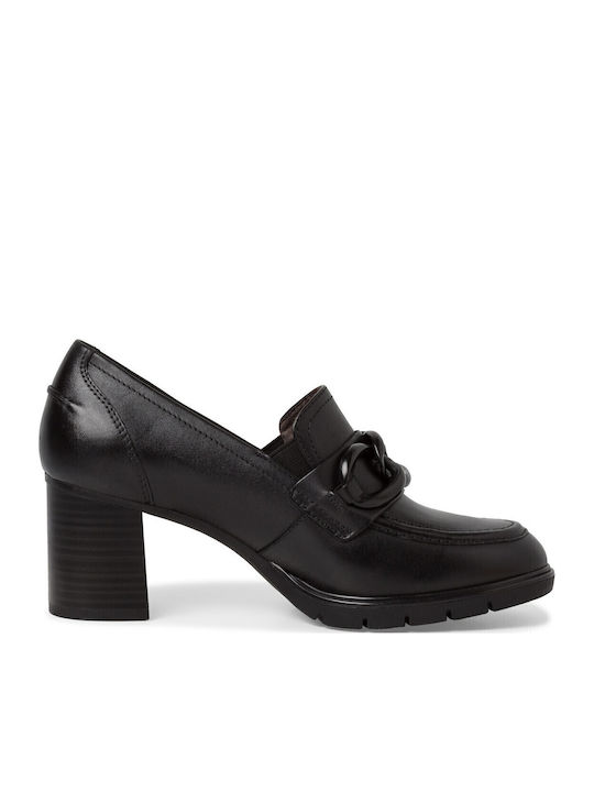 Leder Loafer Pumps Schwarze