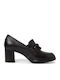 Leder Loafer Pumps Schwarze