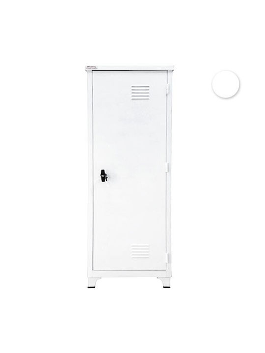 Single Door Wardrobe Metallic Galvanized with 5 Shelves 60x45x175cm
