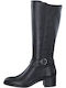 Leder Damenstiefel Schwarz