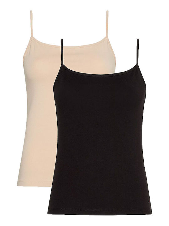 Baumwolle Damen T-Shirts Beige 2Pack
