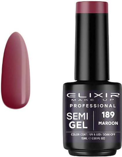 Elixir Semi Gel Halb-permanenter Nagellack 189 Maroon 15ml 1Stück