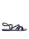 Leder Flache Sandalen für Damen in Schwarz Farbe