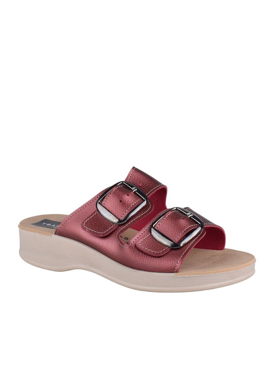 Women's Flat Sandals Anatomic in Burgundy Color