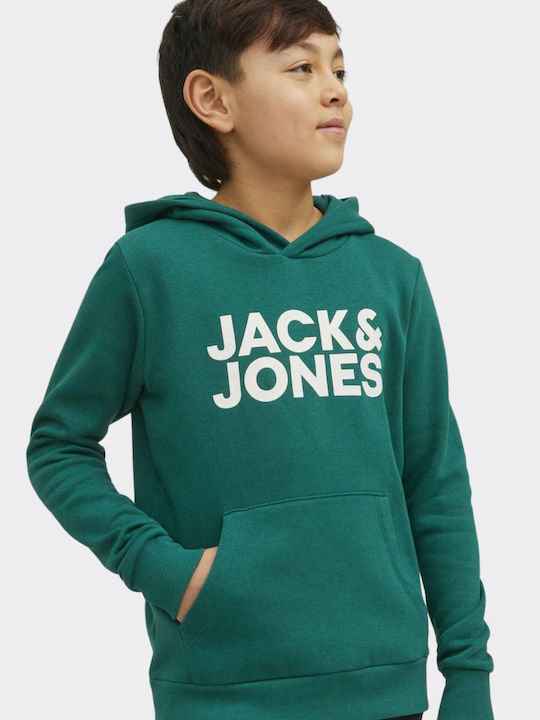 Jack & Jones Kids Sweatshirt with Hood and Pockets Green