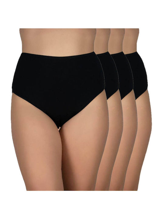 A.A UNDERWEAR Βαμβακερά Γυναικεία Slip MultiPack Μαύρα